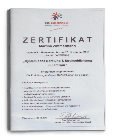 Zertifikat Systemische Beratung